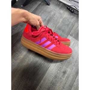 Adidas Gazelle Bold Red Lucid Fuchsia Gum Platform Sneakers Shoes Women Size 6.5